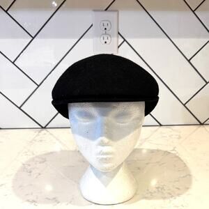 Scala black wool newsboy cap Peaky Blinders minimalist size S/M 23” unisex